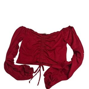 Elegant Red Off-Shoulder Women's Top